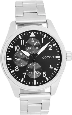 Imagen del producto de Reloj de pulsera para hombre Oozoo, plateado, analógico, con correa de metal. Modelo: D2UOC11506