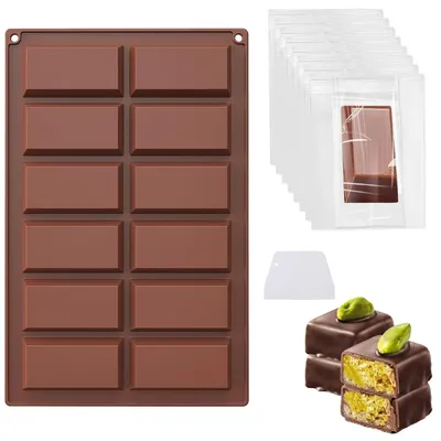 Silikon-Chocoladeformset, 2 Formen, 100 Tüten, 31,5x20 cm