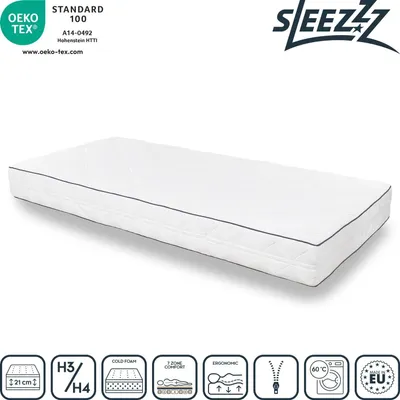Immagine prodotto di materasso Sleezzz Superior a 7 zone 100 x 200 cm, altezza 21 cm, livello di rigidità H3/H4