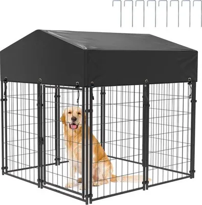 Image de Niche d'extérieur pour chien - Niche d'extérieur avec toit - 120 x 127 x 126 cm