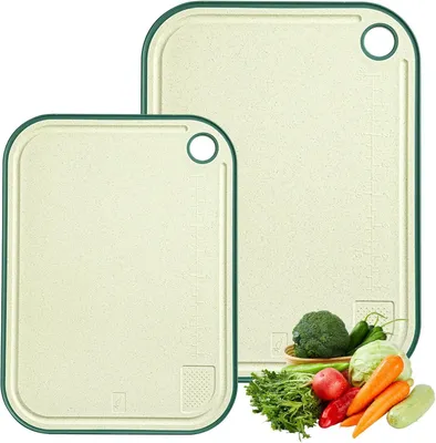 Productafbeelding van Set van 2 Snijplanken van Tarwehalm, Vaatwasmachinebestendig, Antislip, 38 x 28 cm + 32 x 23,5 cm