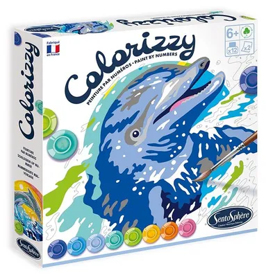 Image de Sentosphère 3904509 Colorizzy, peinture par numéros, set de peinture pour enfants, dauphins, set de bricolage, set créatif, DIY