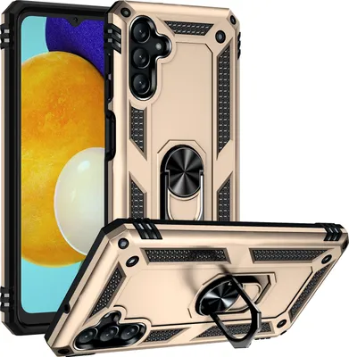 Immagine prodotto di Custodia per Samsung Galaxy A13 5G a doppio strato robusta, protezione militare con supporto ad anello e supporto Oro