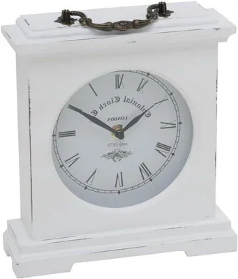 Obrázek produktu pro Bílé stolní hodiny, výška 24 cm