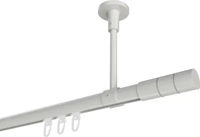 Produktbild von Interdeco Innenlaufstange / Gardinenstange mit Innenlauf Weiß, Typ Sonette Elanto (Rillenzylinder) Deckenmontage, 20 mm Ø 1-läufig, 220 cm