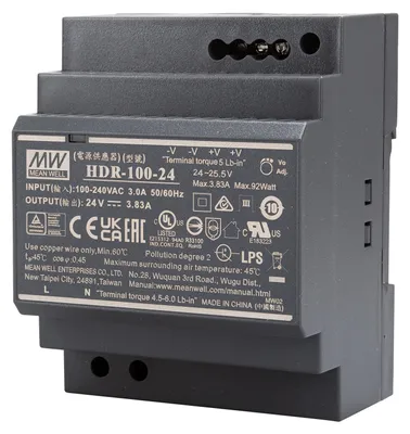 Image de Mean Well HDR-100 Rail DIN SNT Rail DIN 91,92W 24V/3,83A