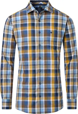Produktbild von Redmond - Comfort Fit - Herren Freizeithemd Langarm Hemd (252015111), Größe:L, Farbe:Braun (300)
