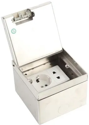 Productafbeelding van inbouwstopcontact - vloerstopcontact - waterdicht - Rvs