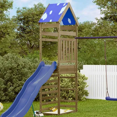 Obrázek produktu pro vidaXL Hrací věž hnědá 52,5 x 85 x 265 cm Masivní impregnované dřevo