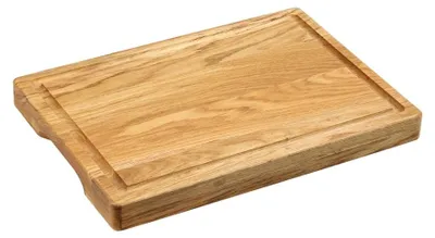 Obrázek produktu pro KESPER 49100 Prkénko na krájení 38,5 x 27,5 x 3,5 cm z dubového dřeva, s drážkou na šťávu