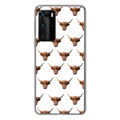 Produktbild von MuchoWow® Handyhülle Schutzhülle Hülle für Huawei P40 Pro Schottischer Highlander - Kuh - Muster Silikon Softcase Handy Hülle - Schutz