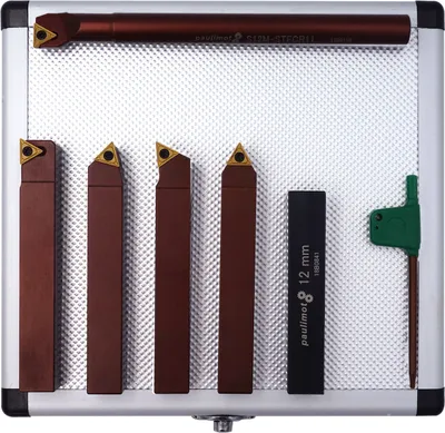 Produktbild von PAULIMOT Drehmeißel-Set mit Wendeplatten, 14 mm, inkl. Bohrstange Ø 12 mm