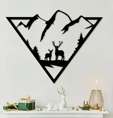 Image de Wallity, Mother And Son 4, Accessoire mural décoratif en métal, noir, 100 % METAL, 42 x 55 cm
