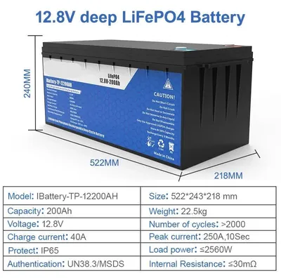 Immagine prodotto di Batteria LiFePO4 – 24V 100Ah – Alloggiamento in ABS leggero – Batteria di emergenza al litio – Adatta per camper e imbarcazioni
