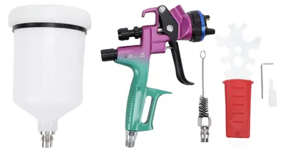 Produktbild von HVLP-Spritzpistolen-Set, professionelles Farbspritzgerät für Möbel, Wand-Kunstprojekte, Malerei mit 600-ml-Becher und 1,3-mm-Düse