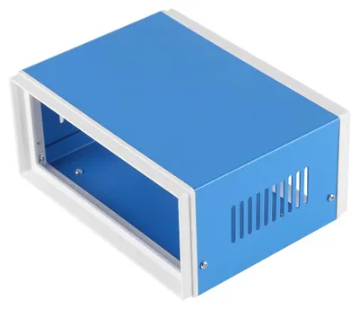 Immagine prodotto di Custodia per progetti fai-da-te - Scatola in metallo blu - 170 x 130 x 80 mm