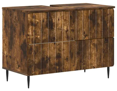 Immagine prodotto di vidaXL Mobiletti per lavabo ZWOLLE, effetto legno rovere fumé, 82 x 41 x 58,5 cm