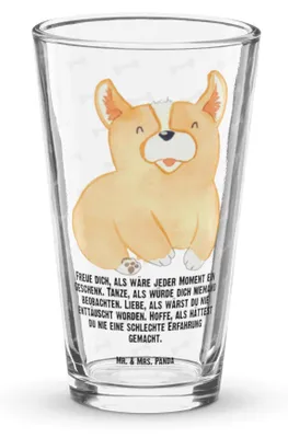 Produktbild von Mr. & Mrs. Panda Tumbler Corgie - Transparent - Geschenk, Cocktailglas, Corgi, Glas, Spruch, Hund, Glasbecher, Lebensfroh, Longdrinkglas, Wasserglas, Sprüche