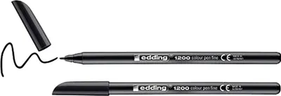 Produktbild von edding 1200 Fasermaler fein - schwarz - Packung mit 2 Stiften - Rundspitze 1 mm - Filzstift zum Zeichnen und Schreiben - für Schule, Mandala