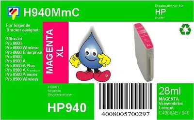 Produktbild von HP940MXL - TiDis Ersatzpatrone - magenta - mit 28ml Inhalt ersetzt C4908A