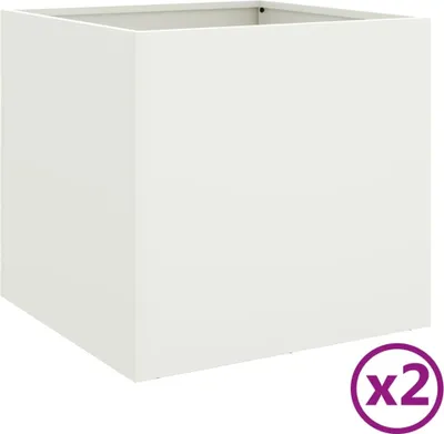 Immagine prodotto di Fioriere 2 pz Bianche 42x40x39 cm in Acciaio