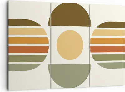 Produktbild von Bild auf Leinwand - Leinwandbild - 3 Teile - Modern gemustert minimalistisch - 165x110cm - Wand Bild - Wanddeko - Wandbilder - Leinwanddruck - Bilder - Wanddekoration - Leinwand bilder CE165x110-4569