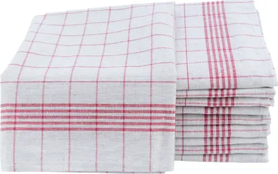 Produktbild von 10er Set Geschirrtücher 50x70 cm 100% Baumwolle 60g Spühltuch Küchentücher Abwaschlappen rot