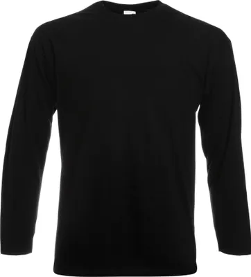 Obrázok produktu pre Pánske tričko Fruit Of The Loom s dlhým rukávom a výstrihom BC331 (XL) (Black)