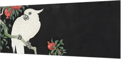 Produktbild von Wandtapete - Dekorative Tapete für Wohnzimmer- Tapetenfolie für Wanddekoration - 208x146 cm - Granatapfelpapagei