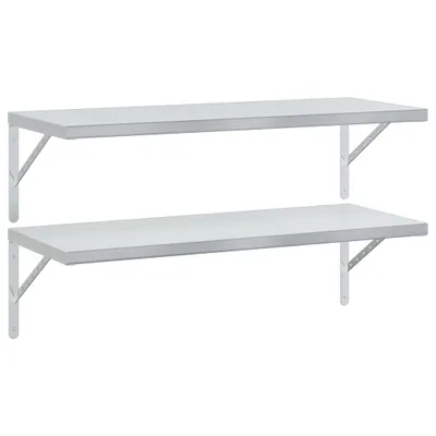 Immagine prodotto di Mensole a Muro 2 pz 100x40 cm Argento in Acciaio Inossidabile