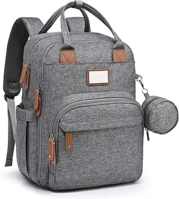 Immagine prodotto di Borse da viaggio personalizzate, scomparto a tracolla rimovibile, bagagli da viaggio, borsa per neonati con cuscino, eleganti borse da viaggio per mamma e papà, grigio