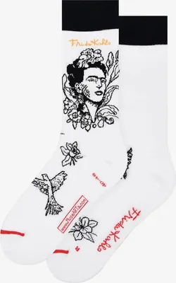 Produktbild von MuseARTa Socken | Frida Kahlo - Frida mit Blumen Weiß 36-40
