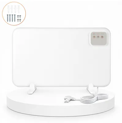 Image de Panneau chauffant infrarouge de 120W pour table, avec minuterie, 3 niveaux de puissance et pieds stabilisateurs