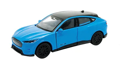 Image de FORD MUSTANG MachE GT 2023 12cm Modèle réduit de voiture en métal avec moteur à friction Modèle réduit de voiture jouet 63 (bleu-métallique)