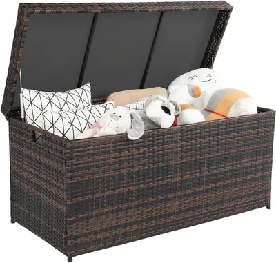 Obrázek produktu pro FCH Zahradní box, vodotěsný, 500 l, ratanový úložný box z hliníkového polyratanu do zahrady, na terasu, balkon, 130 x 60 x 65 cm