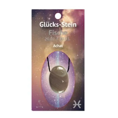 Produktbild von Glücksstein mit Band auf Astrokarte Fische/Achat