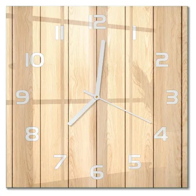 Produktbild von Glas Wanduhr 30x30 cm - Wanduhr - lautlose Wanduhr - ohne Ticken - geräuschloses Uhrwerk - schleichende Zeiger - moderne Uhr - Design Uhr - Wohnzimmer Uhr - Holz-Hintergrund
