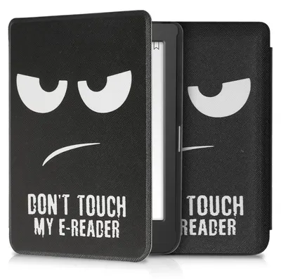Produktbild von kwmobile Schutzhülle für Tolino Page 2 Hülle - eReader Flip Case mit Auto Sleep Funktion - Don't touch my E-Reader mit Weiß Schwarz