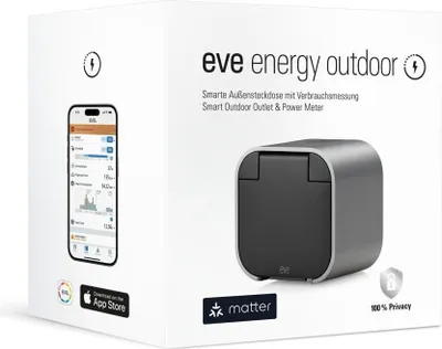 Zdjęcie produktu dla Inteligentne gniazdo zewnętrzne z monitorowaniem energii i funkcją Matter Thread
