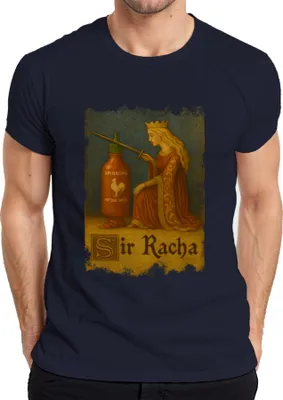 Produktbild von Sir Racha Sriracha Ritter Ritterschlag Königin Mittelalter Chili Herren T-Shirt, Navy, M