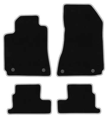 Produktbild von Fußmatten Velours Schwarz/Silber für Alfa Romeo Brera 2005-2010 Set 4-tlg