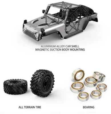 Obrázek produktu pro RC model terénního vozítka, měřítko 1:12, pohon 4x4, vhodné pro jízdu v terénu, bezkartáčový motor
