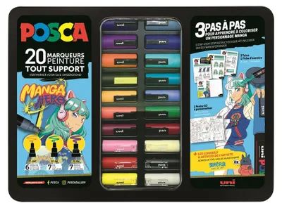 Produktbild von POSCA Pigmentmarker "MANGA" 20er Metallbox