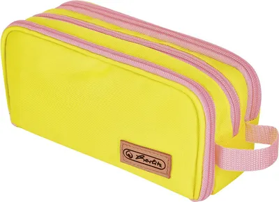 Produktbild von Herlitz Neon, Weiches Federmäppchen, Polyester, Pink, Gelb, Einfarbig, Reißverschluss, Pubertät