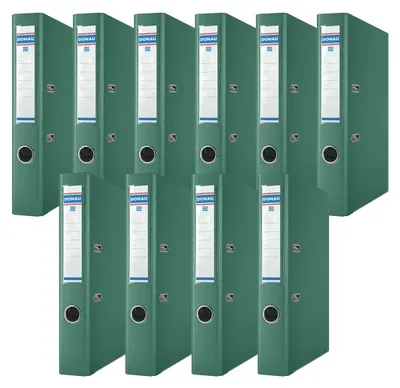 Produktbild von Donau Premium Ordner Schmal 10er Pack/DIN A4 / 5 cm / 10 Stück/Grün/Kunststoffbe