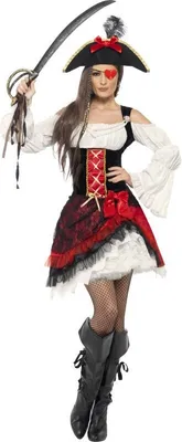 Produktbild von Piratenbrautkostüm y Piratin Kostüm für Damen Piratenbraut Piratinnenkostüm Damenkostüm Seeräuberin Gr.36-42, Größe:M