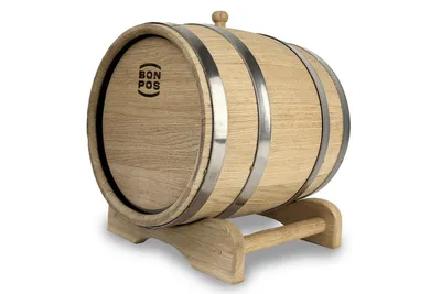 Image de Fût en bois de chêne 10 L sans robinet avec support