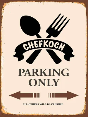 Image de vianmo Panneau en bois 40x30 cm Chefkoch parking only