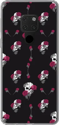 Produktbild von MuchoWow® Handyhülle Schutzhülle Hülle für Telefoonhoesje Huawei P40 Lite Mädchen - Totenkopf - Rosen - Muster - Mädchen - Kinder - Kinder - Mädchen Silikon Softcase Handy Hülle - Handy