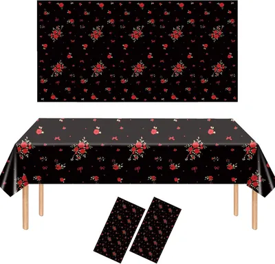 Image de Nappe rectangulaire, motif floral, lot de 2, 137 x 274 cm, pour la décoration de table